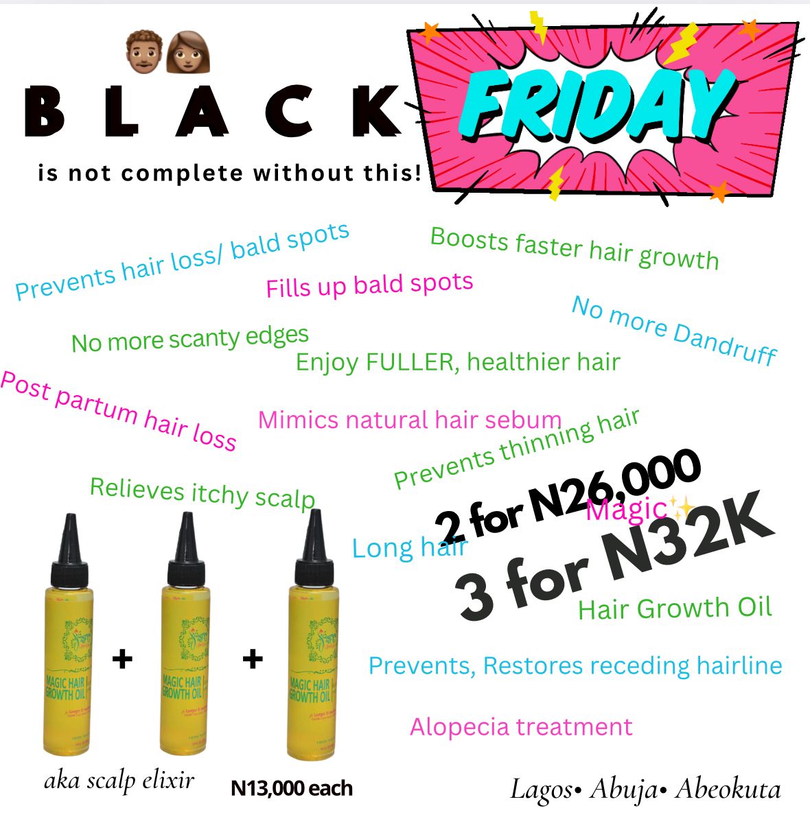 BLACK FRIDAY 2025: ADULT MAGIC HAIR GROWTH OIL Extra Strength++